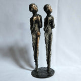 Duo de muses 12-24 - Sculpture femmes métal Bronze et Acier