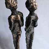 Duo de muses 12-24 - Sculpture femmes métal Bronze et Acier