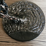 Jeu de Plume 13-24 - Sculpture abstraite dentelle metal acier et bronze