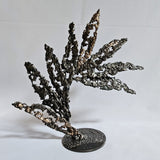 Jeu de Plume 13-24 - Sculpture abstraite dentelle metal acier et bronze