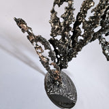 Jeu de Plume 13-24 - Sculpture abstraite dentelle metal acier et bronze