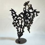 Pavarti Silence- Woman body sculpture lace metal steel bronze
