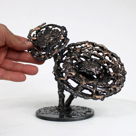 Fleur 39-23 - Sculpture fleur dentelle métal acier et bronze