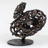 Fleur 39-23 - Sculpture fleur dentelle métal acier et bronze