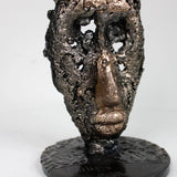 Masque Africain Lundi 41-23- Sculpture metal série de 7 masques semainiers sénégal