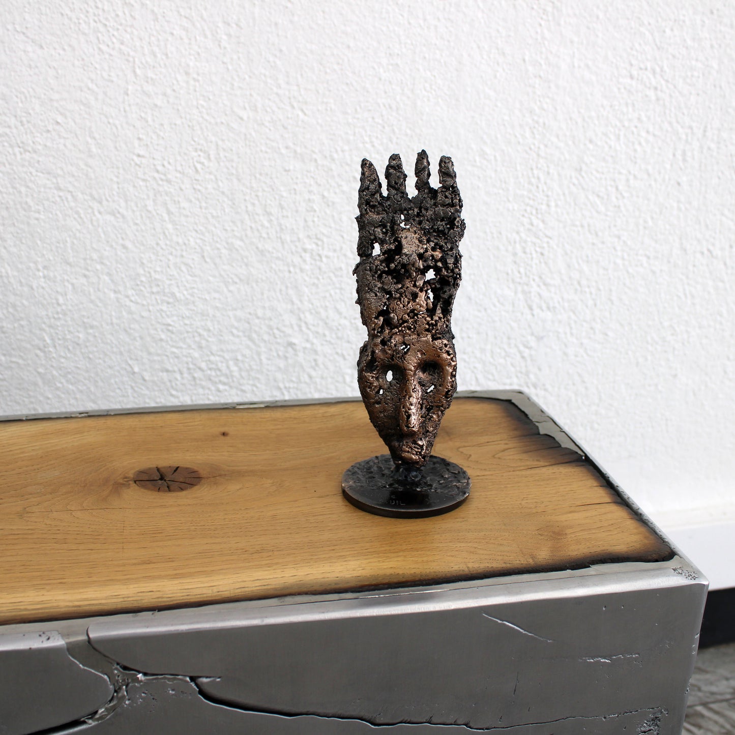 Masque Africain Samedi 46-23- Sculpture metal série de 7 masques semainiers sénégal