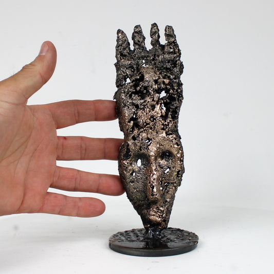 Masque Africain Samedi 46-23- Sculpture metal série de 7 masques semainiers sénégal