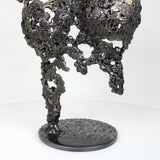 Pavarti Incertitude - Sculpture métal Corps femme dentelle acier et laiton