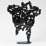 Pavarti Incertitude - Sculpture métal Corps femme dentelle acier et laiton