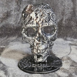Crane 82-23 - Sculpture tete de mort métal dentelle acier et bronze