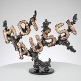 Moi aussi - Sculpture message dentelle métal acier bronze
