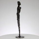 Muse 144-21 - Sculpture femme dentelle métal acier et laiton
