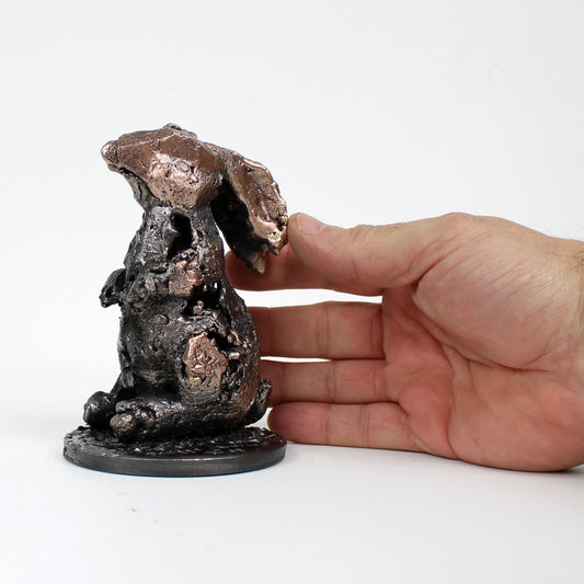 Lapin 16-22 - sculpture animal metal - Lapin bronze et acier