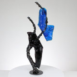 Idole CLXVI - Sculpture métal corps acier et pate de verre - Buil
