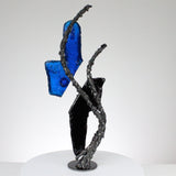 Idole CLXVI - Sculpture métal corps acier et pate de verre - Buil