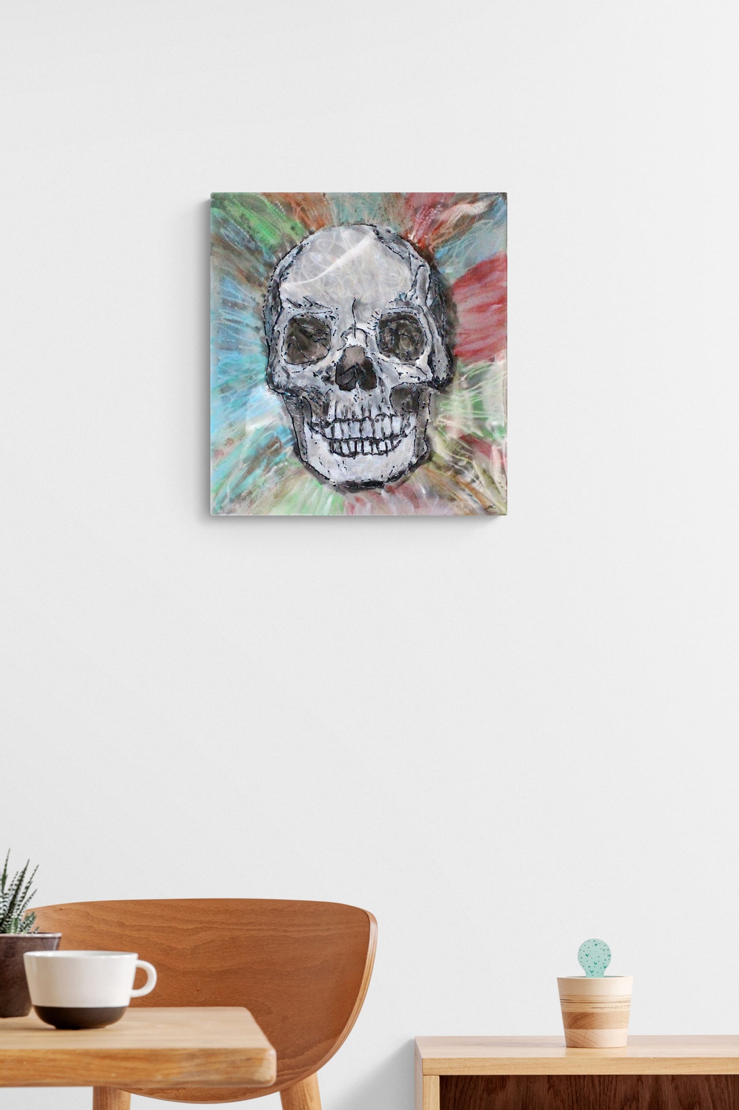 Vanity painting - crane - Steel and ink painting wall sculpture