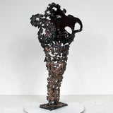 Pavarti Poppy - Sculpture corps de femme en dentelle Bronze, Acier et verre - Buil