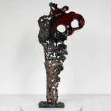 Pavarti Poppy - Sculpture corps de femme en dentelle Bronze, Acier et verre - Buil