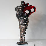 Pavarti Poppy - Sculpture corps de femme en dentelle Bronze, Acier et verre - Buil