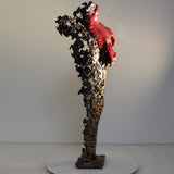 Pavarti Poppy - Sculpture corps de femme en dentelle Bronze, Acier et verre - Buil