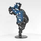 Pavarti Oceanie - Sculpture bustier femme dentelle metal patine bleue