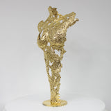 Pavarti Sublime - Sculpture corps femme dentelle metal et feuilles or 24 carats