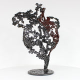 Pavarti Steppe - Sculpture corps feminin dentelle metal et patine terre