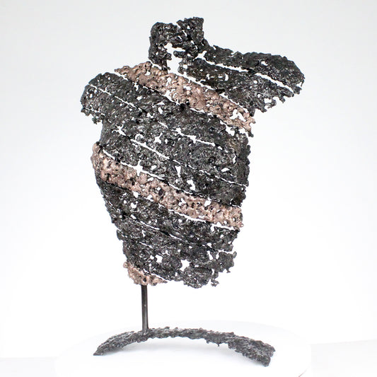 Belisama La femme ruban - Sculpture métal buste feminin acier bronze - Buil