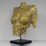 Belisama Golden Dawn - Sculpture buste femme dentelle bronze et Or - Buil