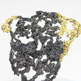 Pavarti Azur - Sculpture torse homme dentelle metal et feuilles or 24 carats