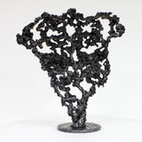 Pavarti Azur - Sculpture torse homme dentelle metal et feuilles or 24 carats