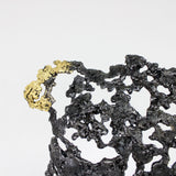 Pavarti Azur - Sculpture torse homme dentelle metal et feuilles or 24 carats