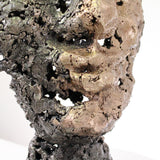 Un Roc - Sculpture tête métal dentelle acier, bronze -  Head metal artwork - lace steel bronze - Buil