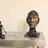 Un Roc - Sculpture tête métal dentelle acier, bronze -  Head metal artwork - lace steel bronze - Buil