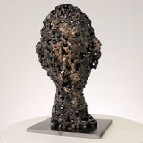 Un Roc - Sculpture tête métal dentelle acier, bronze -  Head metal artwork - lace steel bronze - Buil