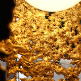 Lampadaire flamme - Luminaire flamme dentelle acier et feuille or - Buil
