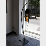 Flame floor lamp - Steel lace and gold leaf flame lamp
