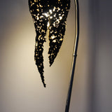 Lampadaire flamme - Luminaire flamme dentelle acier et feuille or - Buil