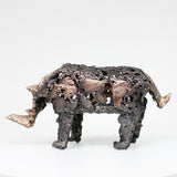 Rhinoceros 8-22 - Sculpture animal Rhinocéros en dentelle acier et bronze