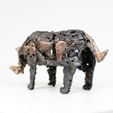 Rhinoceros 8-22 - Sculpture animal Rhinocéros en dentelle acier et bronze