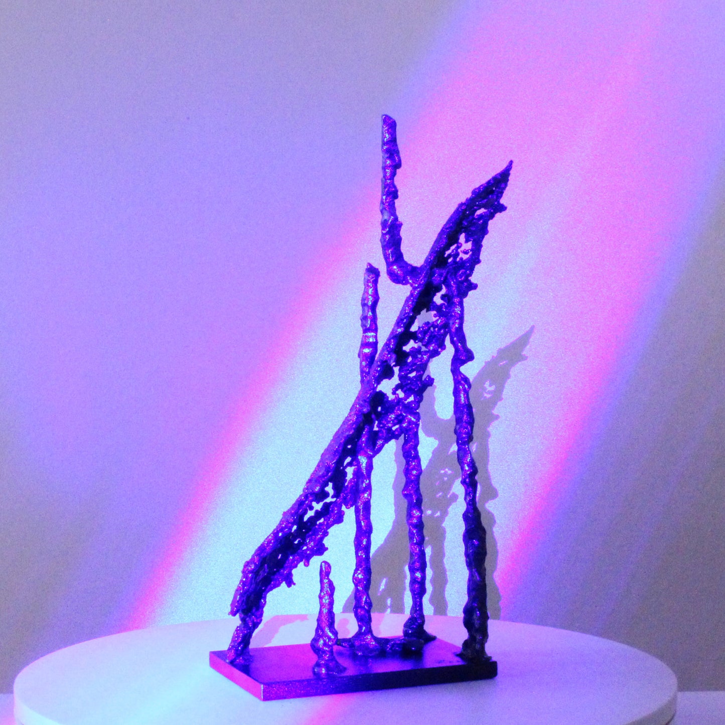 Trait de lumière 83-21 - Sculpture abstraite métal dentelle acier - Buil