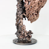Montagne Yogi 89-22 - Sculpture dos en bronze sur dentelle acier et bronze