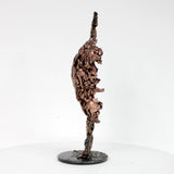 Montagne Yogi 89-22 - Sculpture dos en bronze sur dentelle acier et bronze