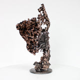 Montagne Yogi 89-22 - Sculpture dos en bronze sur dentelle acier et bronze