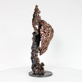 Montagne Yogi 89-22 - Sculpture dos en bronze sur dentelle acier et bronze