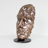 Une larme 96-22 - Sculpture visage en dentelle de bronze