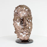 Une larme 96-22 - Sculpture visage en dentelle de bronze