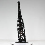 BOUTEILLE POIRE – Sculpture bouteille eau de vie métal en dentelle acier et cuivre - Buil