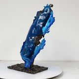 Bombe spray Bleu Mer - Sculpture pop art bombe spray en acier et verre - Buil