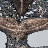 Pavarti calligraphie violette I - Sculpture métal homme yoga danse dentelle Bronze Acier - Buil